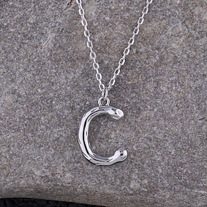 Pendentif initiale « C » en argent sterling avec collier, lettre personnalisée pour elle, cadeau populaire pour petite amie, femme ou fille, style unique