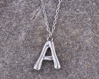 Sterling Silver 'A' Initial Pendant with Necklace, Personalized Letter for Her, Popular Gift for Girlfriend, Wife or Daughter, Best Quality