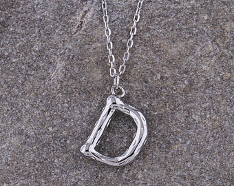 Sterling Silver 'D' Initial Pendant with Necklace, Personalized Letter for Her, Popular Gift for Girlfriend, Wife or Daughter, Unique Style