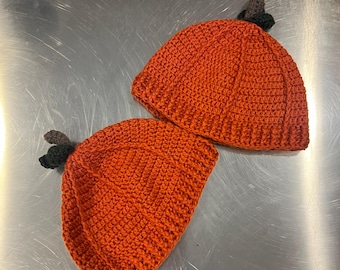 Handmade Pumpkin Beanie – Cozy Orange Knit Hat