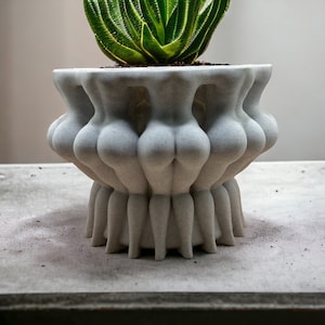 Maceta Curvy Goddess con drenaje: maceta impresa en 3D hecha a mano