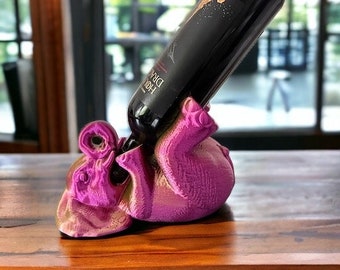 Handcrafted Elephant Wine Bottle Holder: Unique Home Decor Accent for Wine Enthusiasts