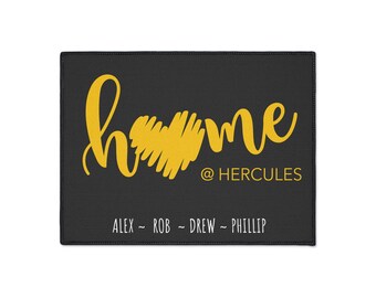 Personalized Dorm Name Door Mat Roommates Custom School colors