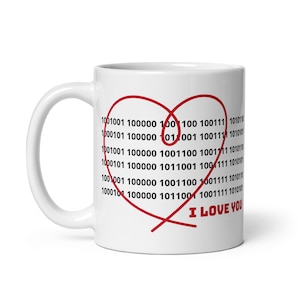 Binary I Love You Geek Humor Mug
