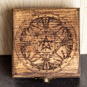 Small Stash Box - Wicca Jewelry Box - Wiccan Wood Box