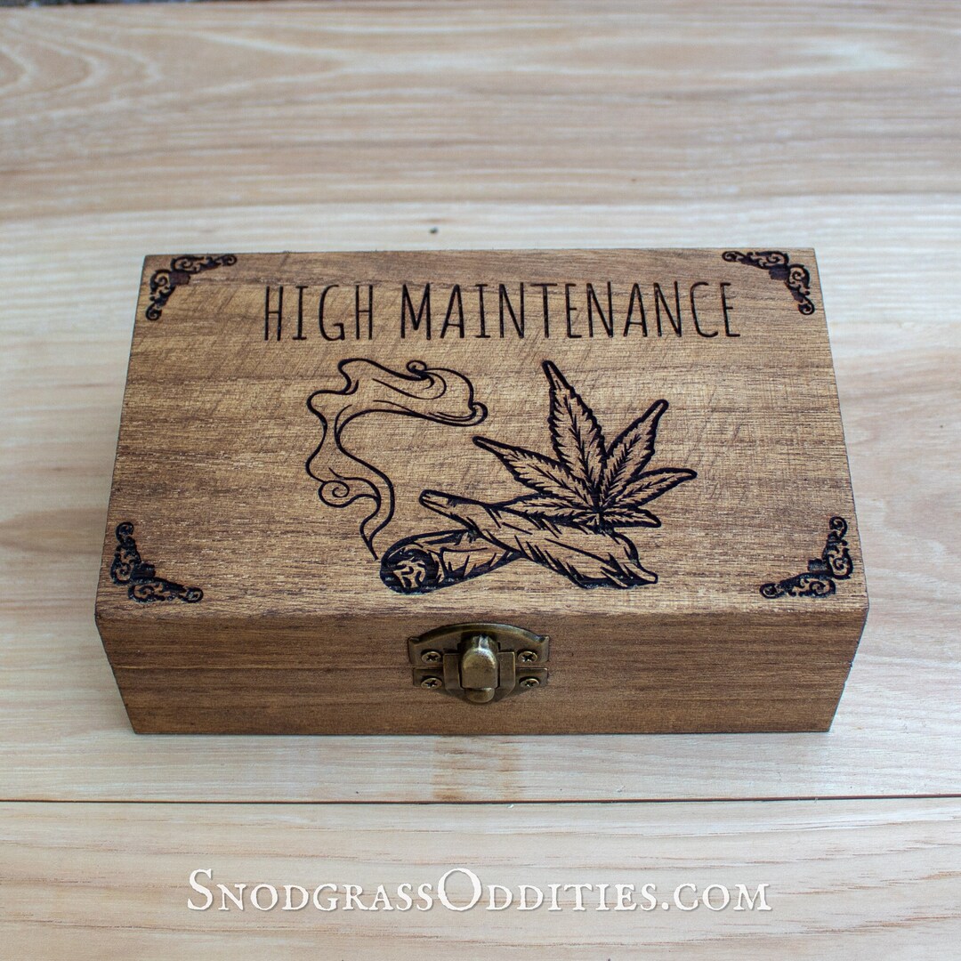Weed Stash Box Cannabis Stash Box Gift High Maintenance 420 Gift