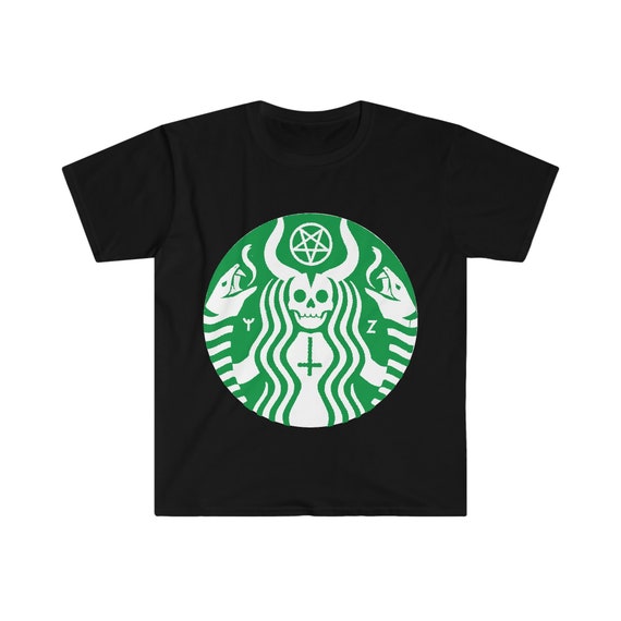 Black Coffee Shirt - Satanic T-shirt -baphomet Shirt, Starbucks