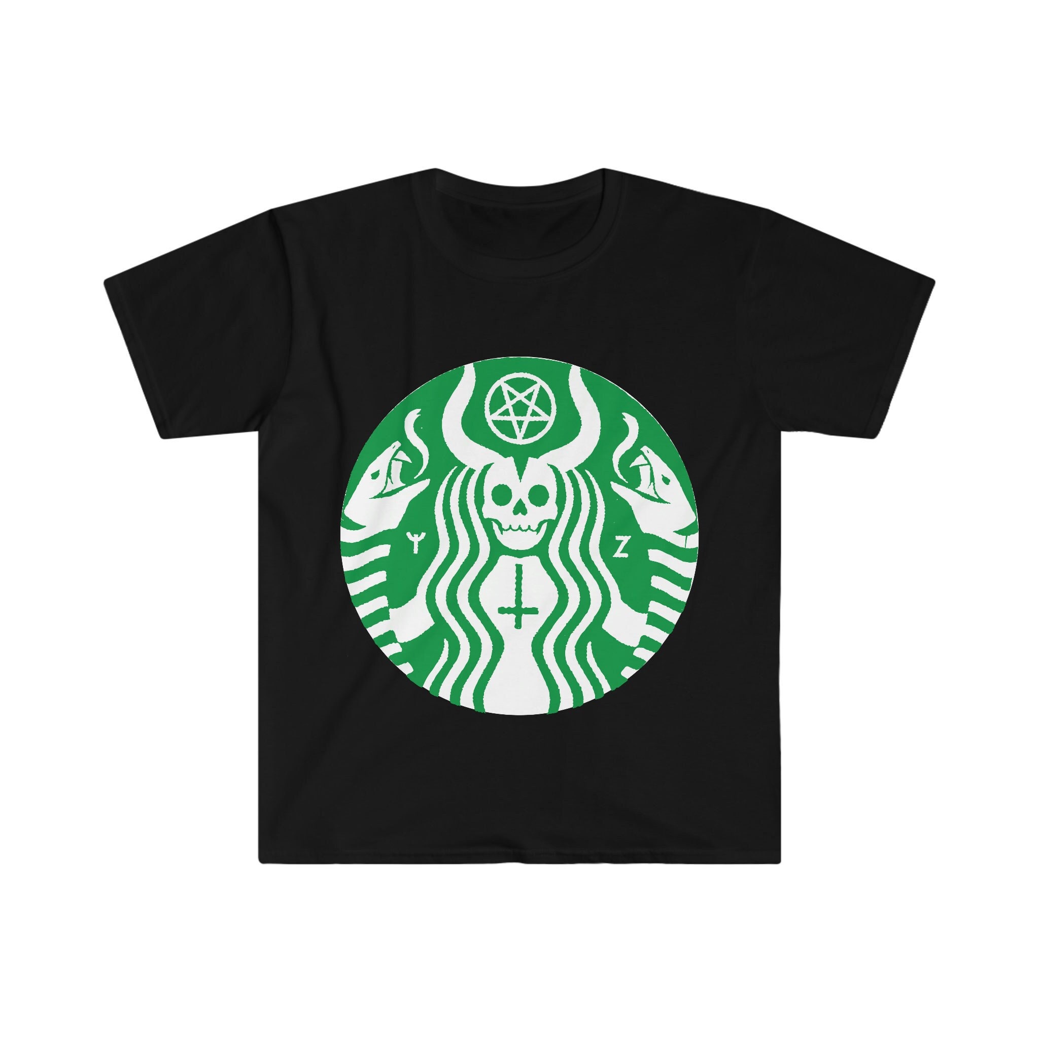 Black Coffee Shirt - Satanic T-shirt -baphomet Shirt, Starbucks