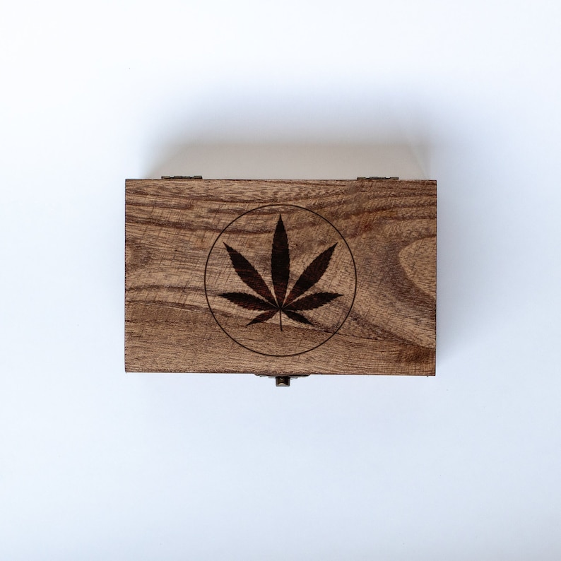 Pot Leaf Weed Stash Box Wood Box Marijuana Box Etsy