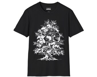 Gothic Skull and Tree T-Shirt | Dark Aesthetic Tee | Alternative Clothing | Gothic Fashion | Grunge Shirt