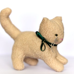 BEIGE WALDORF CAT, kitten, organic, cotton, wool, gift, Waldorf, toy, animal image 1