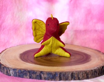 RED DRAGON, Waldorf soft toy dragon, Waldorf inspired, eco friendly