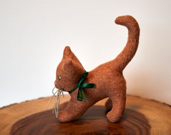 GINGER WALDORF CAT, kitten, organic, cotton, wool, gift, toy, animal