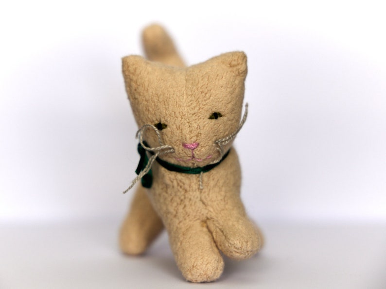 BEIGE WALDORF CAT, kitten, organic, cotton, wool, gift, Waldorf, toy, animal image 3