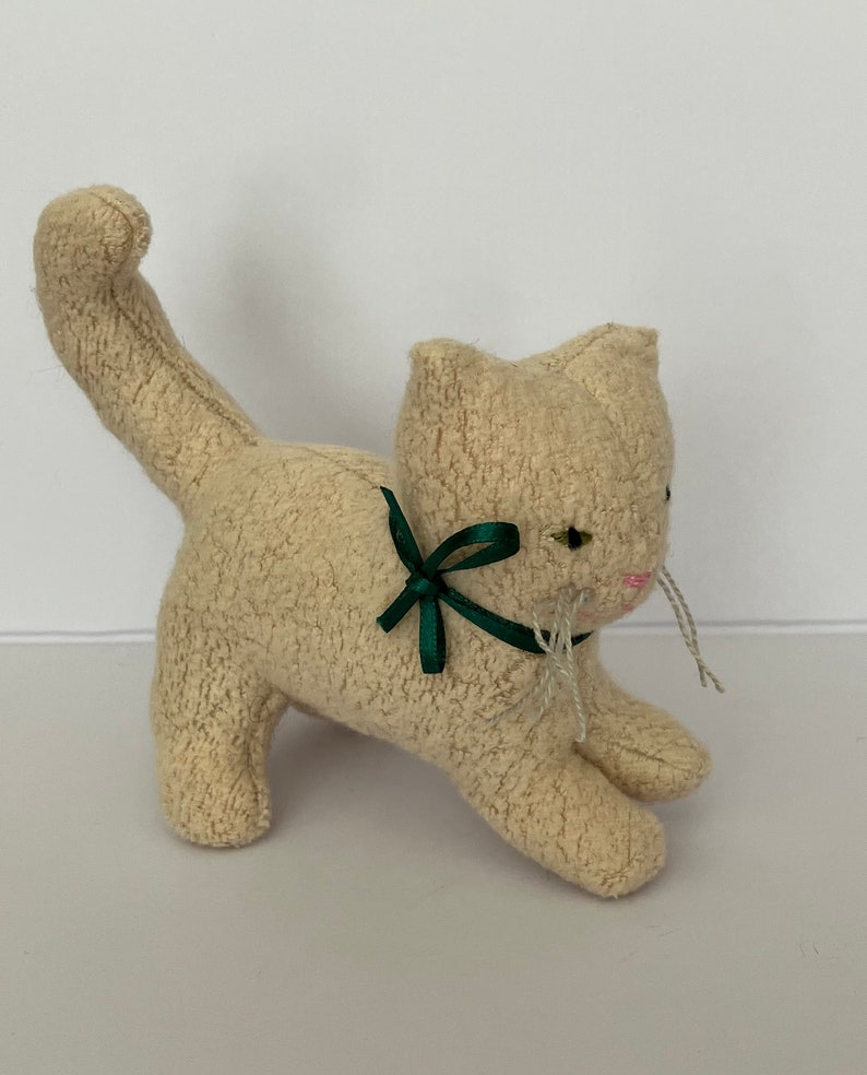 BEIGE WALDORF CAT, kitten, organic, cotton, wool, gift, Waldorf, toy, animal image 4