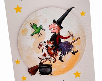Personalised Witch Birthday Card – Magical Story Friends Design