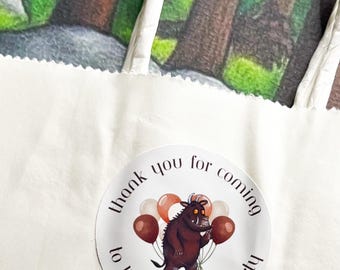 Personalised Woodland Party Stickers – Thank You for Coming Labels – Birthday Party Favours – Custom Colours – Kids Party Decorations
