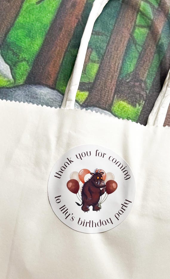 Personalised Woodland Party Stickers – Thank You for Coming Labels – Birthday Party Favours – Custom Colours – Kids Party Decorations