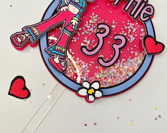 Groovy Chick Cake Topper – 90s Retro Party Decoration