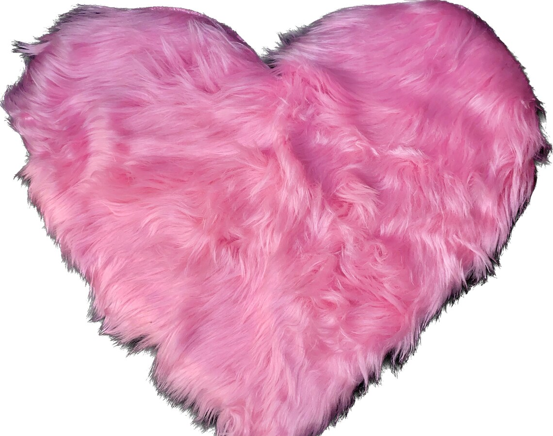 1pc Heart Shaped Area Rug Plush Fauxfur Carpet for Living Etsy