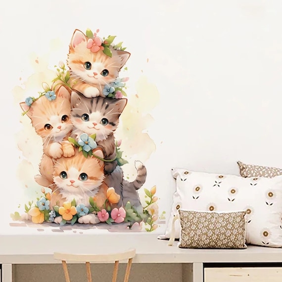 Cartoon Cat animal Wall Sticker Cartoon Cat animal Wall Sticker