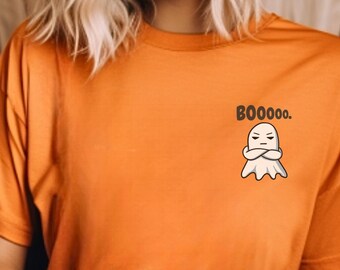 Grumpy Ghost Halloween Tee, Ghost Shirt, Oversized T Shirt, Graphic Tee, Fall Shirt, Funny Halloween, Ghost, Spooky Season, Halloween Tee