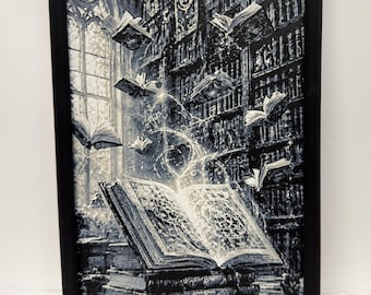 Arcane Library Hueforge | Magical Book Wall Art | Dark Academia Fantasy Decor