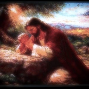 3D Printed Jesus Gethsemane Lithophane Light Box | Christian Prayer Room Art