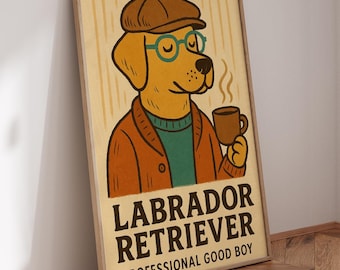 Labrador Retriever Wand Kunst Druck | Neues Hunde Geschenk Poster