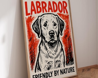 Labrador Retriever Wand Kunst Druck | Neues Hunde Geschenk Poster