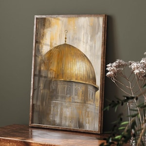 Vintage Palästina Malerei Islamische Wand Kunst | Felsendom | Al Aqsa