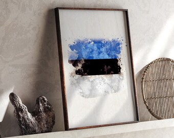Estonia Watercolor Flag Wall Art Print | Estonia Travel Poster