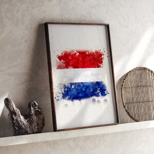 Nederland aquarel vlag muurkunst print | Reisposter Nederland