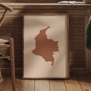 Kolumbien Karte Boho Wand Kunst Druck Mid Century Reise Poster