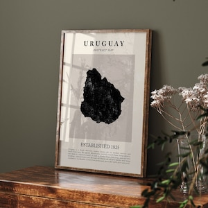Abstrakte Uruguay Karte Vintage Wandkunst Druck Picasso + Matisse Inspiriertes Reiseplakat