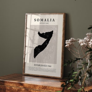 Abstrakte Somalia Karte Vintage Wand Kunst Druck Picasso + Matisse Inspiriert Reise Poster