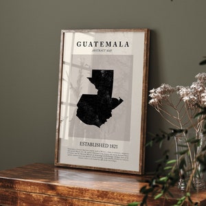 Guatemala Karte Vintage Abstrakte Wand Kunst Druck Picasso + Matisse Inspiriert Reise Poster