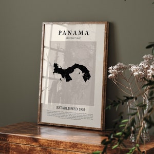 Panama Karte Vintage Abstrakt Wand Kunst Druck Picasso + Matisse Inspiriert Reise Poster