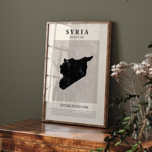 Abstrakte Syrien Karte Vintage Wand Kunst Druck Picasso + Matisse Inspiriert Reise Poster