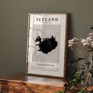 Island Karte Vintage Abstrakte Wand Kunst Druck Picasso + Matisse Inspiriert Reise Poster