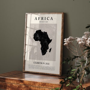 Africa Map Vintage Abstract Wall Art Print Picasso + Matisse Inspired Travel Poster