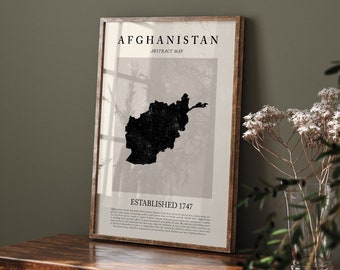 Afghanistan Map Vintage Abstract Wall Art Print Picasso + Matisse ...