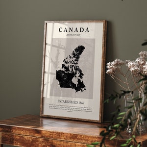 Canada Map Vintage Abstract Wall Art Print Picasso + Matisse Inspired Travel Poster