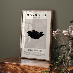 Mongolei Karte Vintage abstraktes Kunst Druck Picasso + Matisse inspiriertes Reise Poster