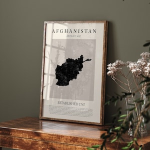 Afghanistan Karte Vintage Abstrakt Wand Kunst Druck Picasso + Matisse Inspiriert Reise Poster