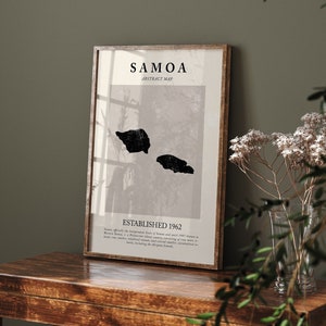 Abstrakte Samoa Karte Vintage Wand Kunst Druck Picasso & Matisse Inspiriert Reise Poster
