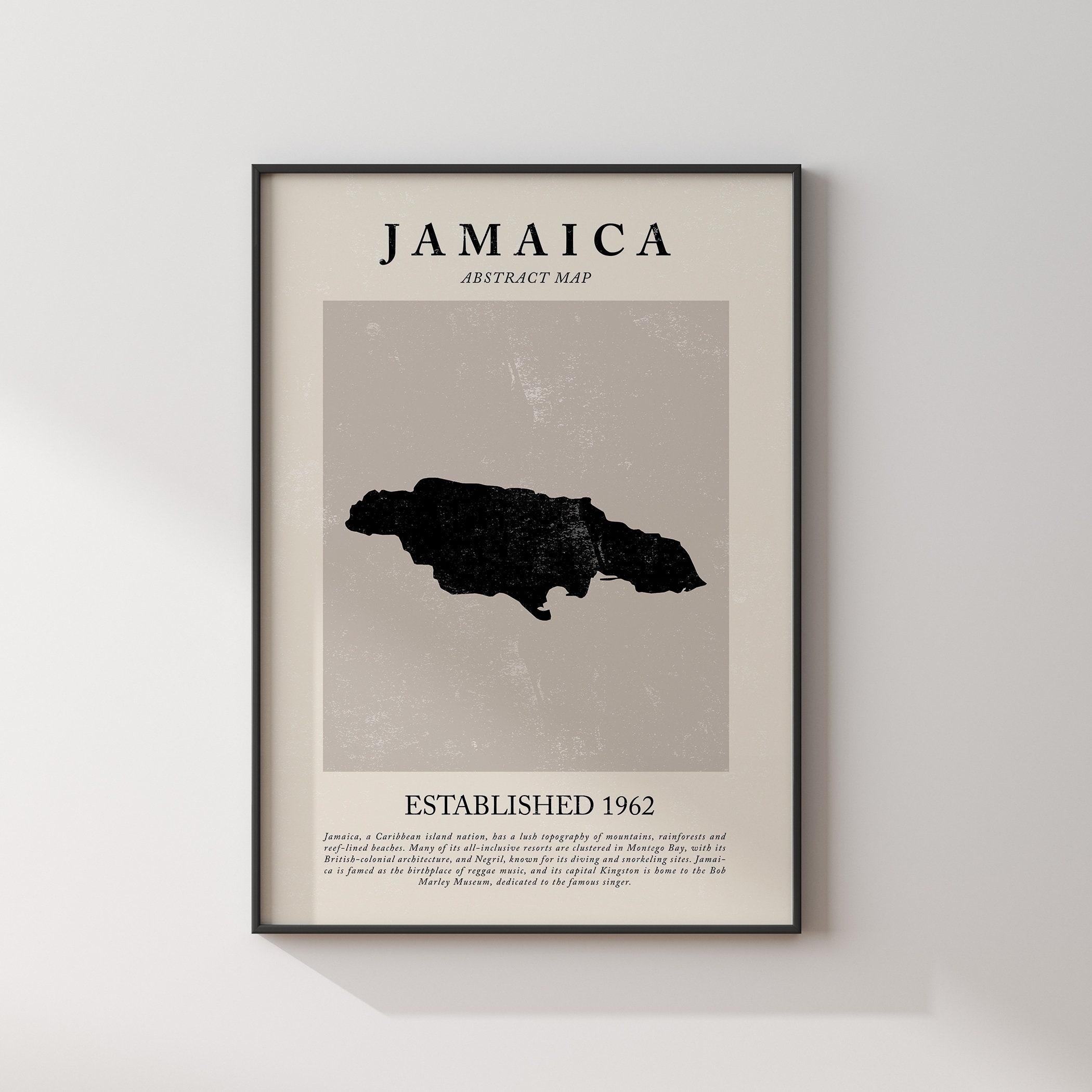 Jamaica Map Vintage Abstract Wall Art Print Picasso + Matisse