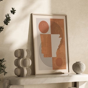 Impression d'art mural carte de l'Arkans | Boho milieu du siècle | Etats-Unis | États-Unis d'Amérique