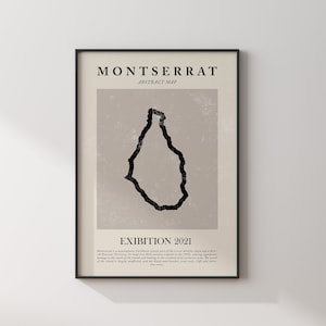 Montserrat Karte Vintage Abstraktes Wand Kunst Druck Picasso + Matisse Inspiriert Reise Poster