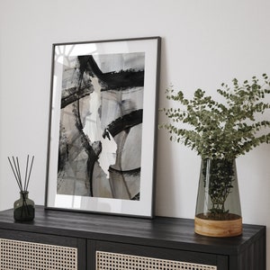 Malawi Karte | Schwarz-graue abstrakte Malerei Karte von Malawi Wand Kunst Druck | Malawi Reiseposter